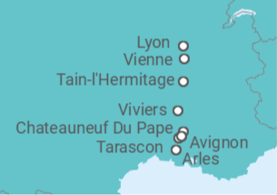 Itinerário do Cruzeiro De Lion (França) a Aviñon (Francia) - Riverside