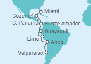 Itinerário do Cruzeiro Panamá, México - Silversea