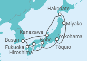 Itinerário do Cruzeiro De Tokio (Japón) a Yokohama (Japón) - Silversea