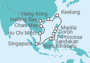 Itinerário do Cruzeiro Vietname, China, Taiwan, Filipinas, Malásia - Silversea