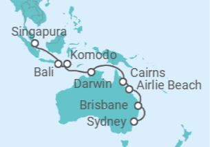 Itinerário do Cruzeiro Austrália - Silversea