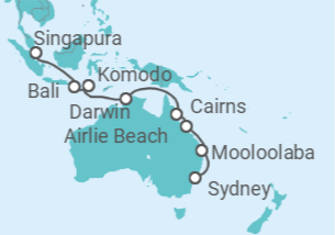 Itinerário do Cruzeiro Austrália - Silversea