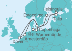 Itinerário do Cruzeiro Dinamarca, Alemanha, Estónia, Finlândia, Holanda - Carnival Cruise Line