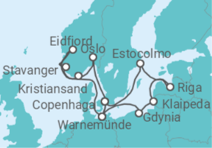 Itinerário do Cruzeiro Noruega, Dinamarca, Alemanha, Polónia, Lituânia, Letónia, Suécia TI - MSC Cruzeiros