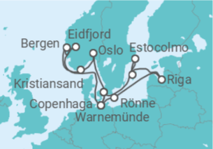 Itinerário do Cruzeiro Noruega, Dinamarca, Alemanha, Letónia, Suécia TI - MSC Cruzeiros