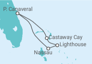 Itinerário do Cruzeiro Bahamas - Disney Cruise Line