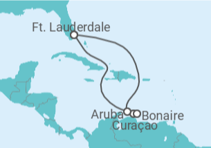 Itinerário do Cruzeiro Curaçao, Bonaire, Santo Eustáquio e Saba, Aruba - Holland America Line