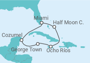 Itinerário do Cruzeiro Jamaica, Ilhas Caimão, México - Holland America Line