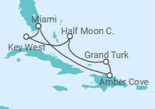 Itinerário do Cruzeiro Bahamas, EUA - Holland America Line
