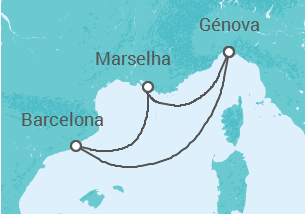 Itinerário do Cruzeiro Espanha, França - MSC Cruzeiros