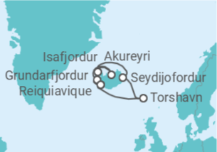 Itinerário do Cruzeiro Islândia - NCL Norwegian Cruise Line