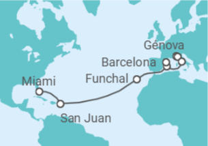 Itinerário do Cruzeiro Itália, Espanha, Portugal, Porto Rico - MSC Cruzeiros