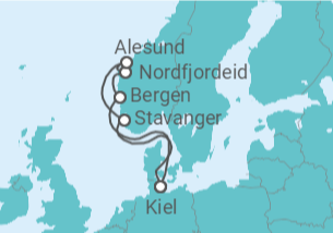 Itinerário do Cruzeiro Noruega - AIDA