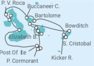 Itinerário do Cruzeiro Ilhas Galápagos - Silversea