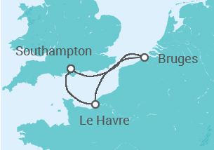 Itinerário do Cruzeiro França, Bélgica - Cunard