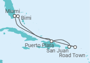 Itinerário do Cruzeiro Porto Rico, Ilhas Virgens Britânicas - Virgin Voyages