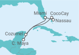 Itinerário do Cruzeiro Bahamas, México - Royal Caribbean