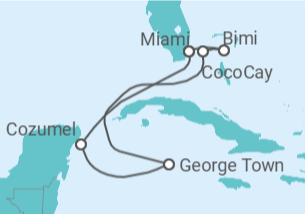 Itinerário do Cruzeiro Ilhas Caimão, México - Royal Caribbean
