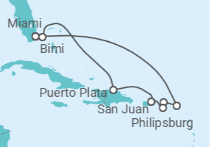 Itinerário do Cruzeiro Sint Maarten, Ilhas Virgens Britânicas, Porto Rico - Virgin Voyages