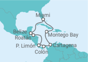 Itinerário do Cruzeiro Jamaica, Colômbia, Panamá, Costa Rica, Honduras, Belize - MSC Cruzeiros