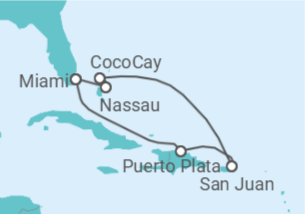 Itinerário do Cruzeiro Porto Rico, Bahamas - Royal Caribbean