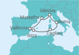 Itinerário do Cruzeiro Itália, França, Espanha TI - MSC Cruzeiros