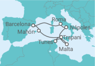 Itinerário do Cruzeiro Itália, Malta, Tunísia, Espanha - Explora Journeys