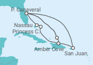 Itinerário do Cruzeiro Bahamas, EUA, Porto Rico - Princess Cruises