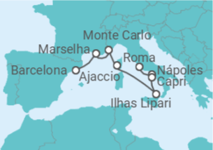 Itinerário do Cruzeiro Itália, França, Monaco - Explora Journeys
