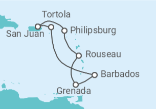 Itinerário do Cruzeiro Sint Maarten, Barbados, Ilhas Virgens Britânicas - Princess Cruises