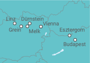 Itinerário do Cruzeiro De Viena (Áustria) a Budapeste (Hungria) - Riverside