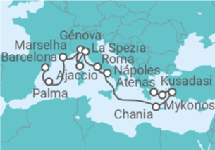 Itinerário do Cruzeiro De Barcelona a Atenas - Princess Cruises