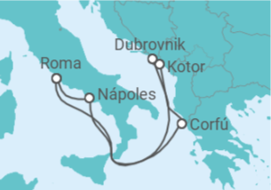 Itinerário do Cruzeiro Grécia, Montenegro, Croácia, Itália - Princess Cruises
