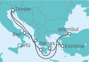 Itinerário do Cruzeiro Grécia, Turquia, Itália TI - com voo - MSC Cruzeiros