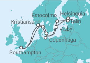 Itinerário do Cruzeiro Dinamarca, Alemanha, Suécia, Finlândia, Estónia - Princess Cruises