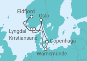 Itinerário do Cruzeiro Alemanha, Noruega - com voo - MSC Cruzeiros