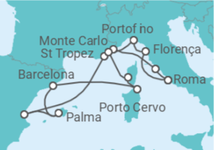 Itinerário do Cruzeiro Monaco, França, Espanha, Itália - Explora Journeys
