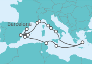 Itinerário do Cruzeiro Espanha, Tunísia, Malta, Itália, Monaco, França - Explora Journeys