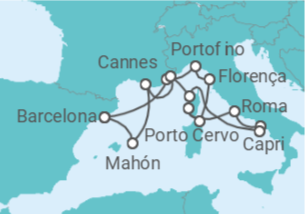 Itinerário do Cruzeiro França, Itália, Espanha - Explora Journeys