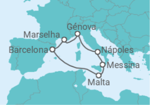 Itinerário do Cruzeiro Itália, Malta, Espanha, França TI - MSC Cruzeiros