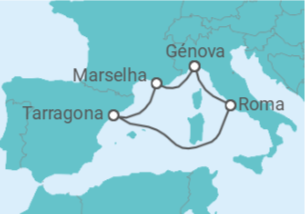 Itinerário do Cruzeiro França, Espanha, Itália TI - MSC Cruzeiros