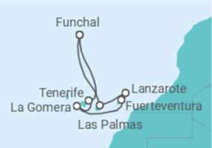 Itinerário do Cruzeiro Ilhas Canárias (Espanha) - Costa Cruzeiros
