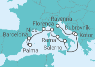 Itinerário do Cruzeiro Croácia, Montenegro, Itália, França, Espanha - NCL Norwegian Cruise Line