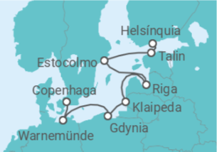 Itinerário do Cruzeiro Alemanha, Polónia, Lituânia, Letónia, Suécia, Estónia - NCL Norwegian Cruise Line