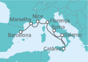 Itinerário do Cruzeiro França - NCL Norwegian Cruise Line