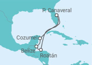 Itinerário do Cruzeiro Honduras, Belize, México - Carnival Cruise Line