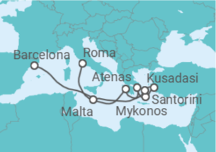 Itinerário do Cruzeiro Malta, Grécia, Turquia - Celebrity Cruises