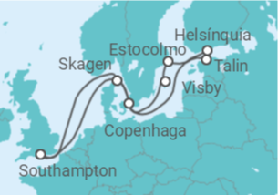Itinerário do Cruzeiro Dinamarca, Finlândia, Estónia, Suécia - Celebrity Cruises