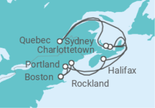 Itinerário do Cruzeiro Canadá - Celebrity Cruises