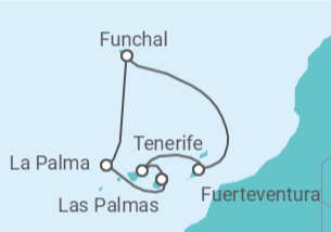 Itinerário do Cruzeiro Ilhas Canárias (Espanha) - AIDA